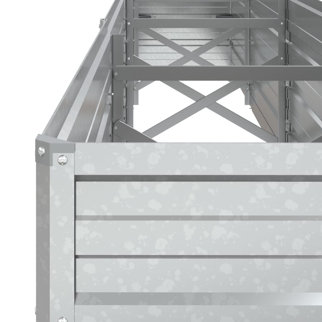 vidaXL Ζαρντινιέρα Υπερυψωμένη Ασημί 320x40x45 εκ. Γαλβανισμ. Χάλυβας