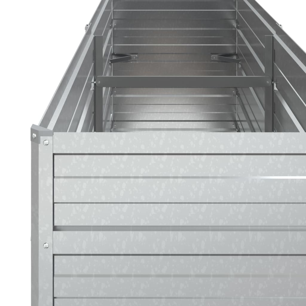 vidaXL Ζαρντινιέρα Υπερυψωμένη Ασημί 160x40x77 εκ. Γαλβανισμ. Χάλυβας