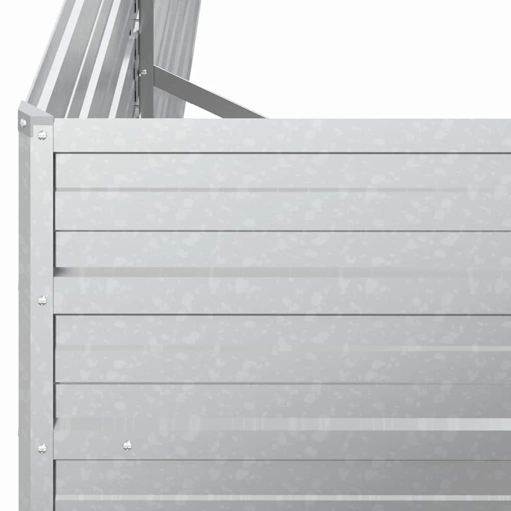 vidaXL Ζαρντινιέρα Υπερυψωμένη Ασημί 160x40x45 εκ. Γαλβανισμ. Χάλυβας