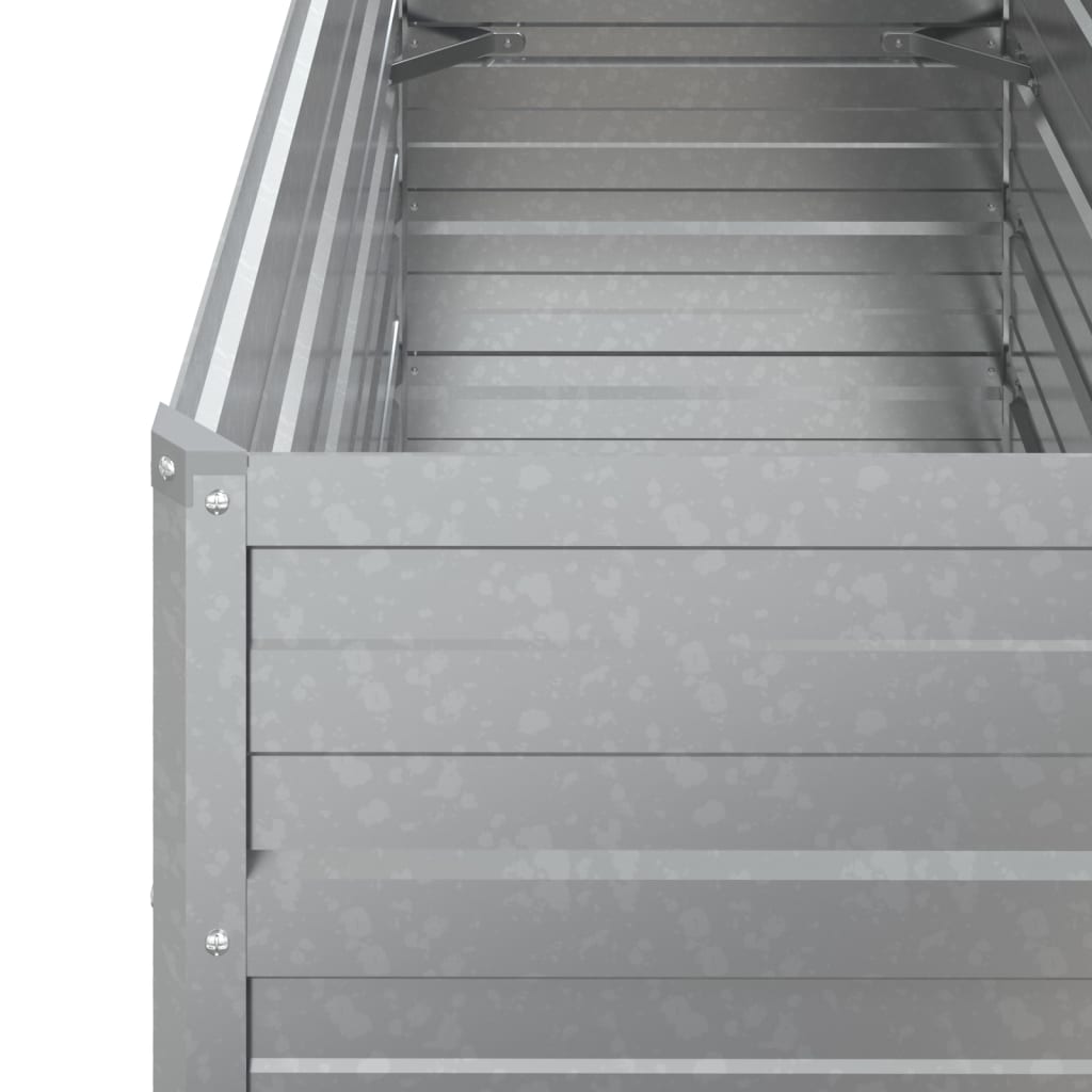 vidaXL Ζαρντινιέρα Υπερυψωμένη Ασημί 100x40x77 εκ. Γαλβανισμ. Χάλυβας