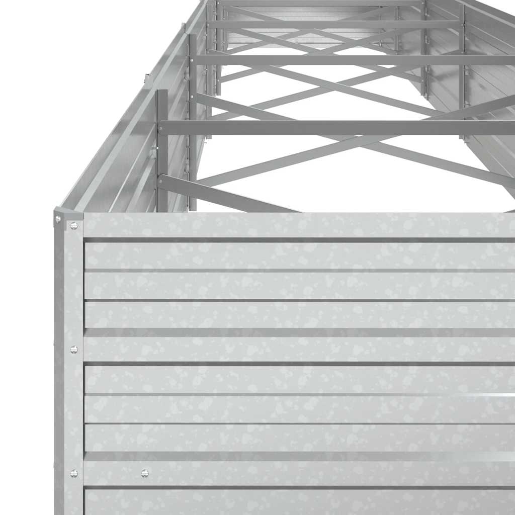 vidaXL Ζαρντινιέρα Υπερυψωμένη Ασημί 600x80x45 εκ. Γαλβανισμ. Χάλυβας