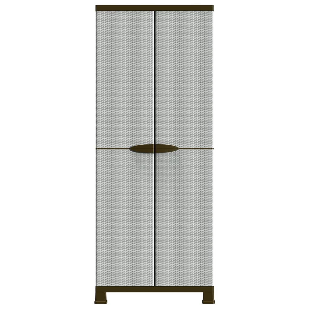 vidaXL Πλαστικό Ντουλάπι 68x39x171,5 εκ με Σχεδιασμό σε Στυλ Ρατάν