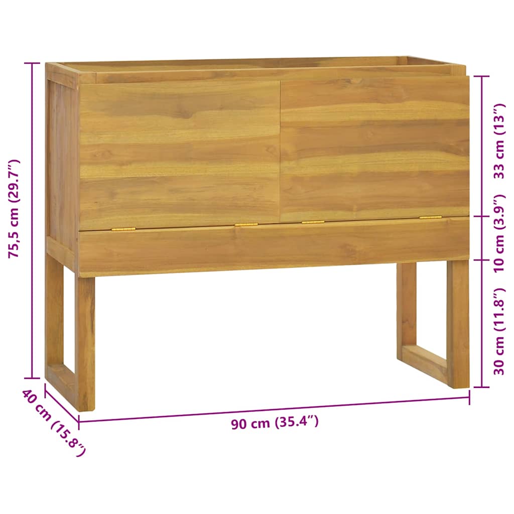 vidaXL Έπιπλο Μπάνιου 90 x 40 x 75,5 εκ. από Μασίφ Ξύλο Teak