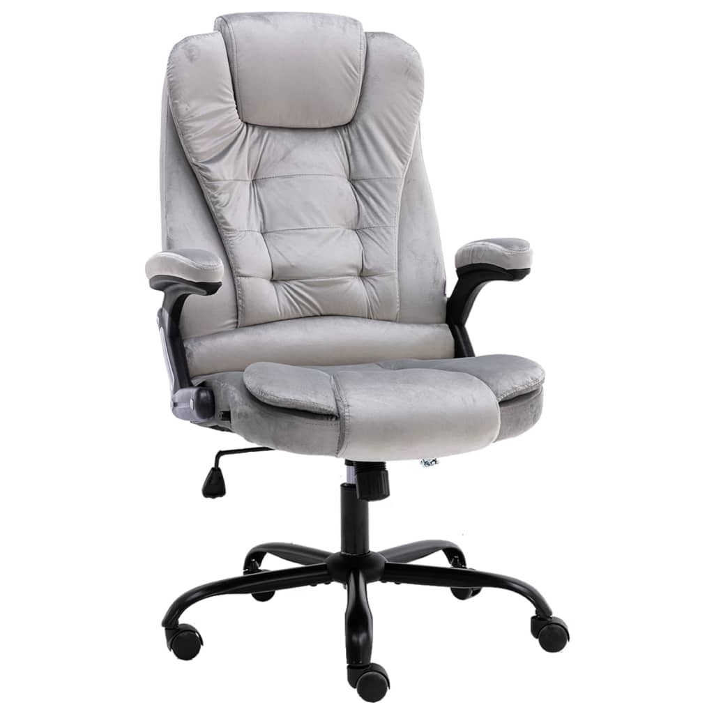 vidaXL Καρέκλα Γραφείου Ανοιχτό Γκρι Βελούδινη