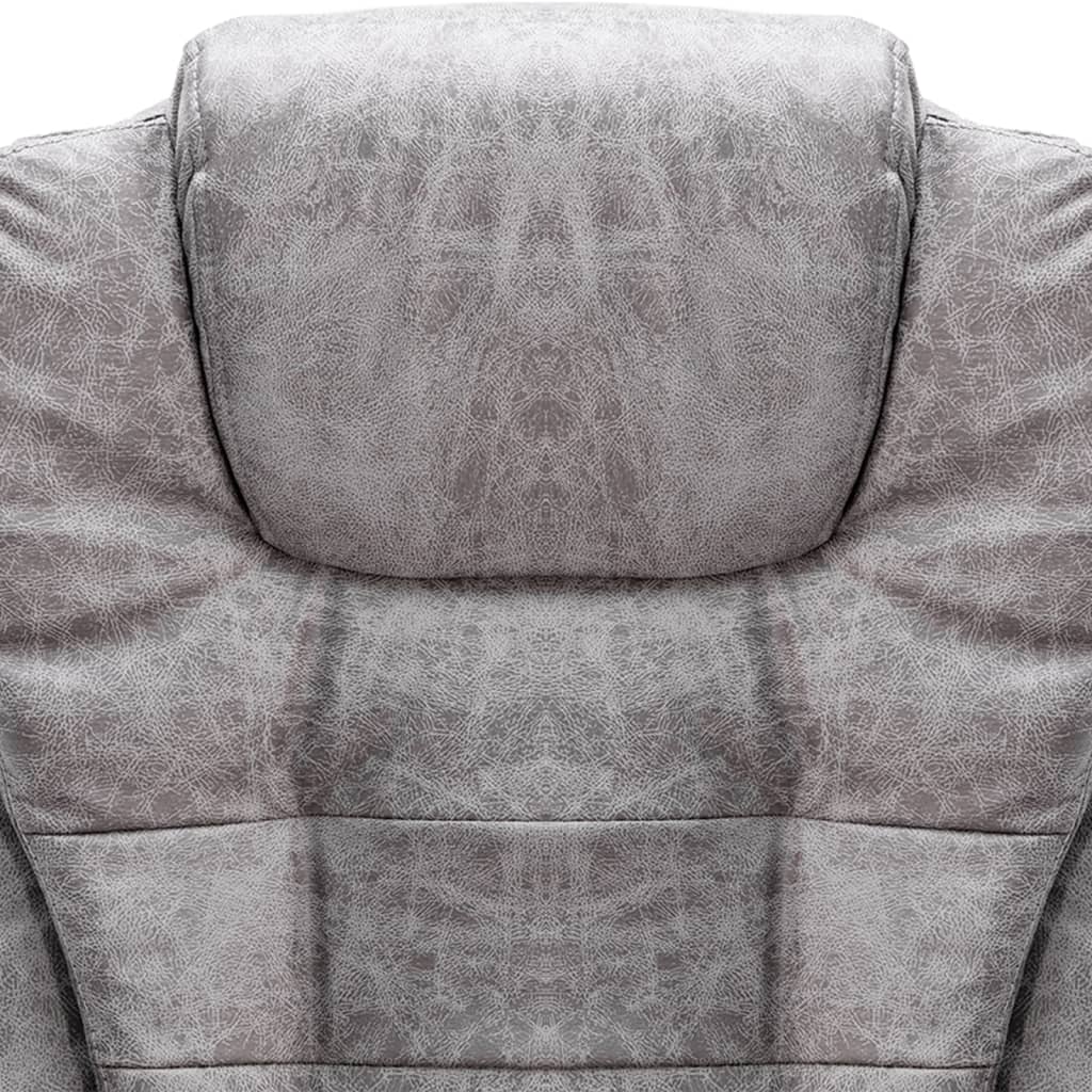 vidaXL Πολυθρόνα Γραφείου Μασάζ Ανοιχτό Γκρι από Συνθετικό Καστόρι