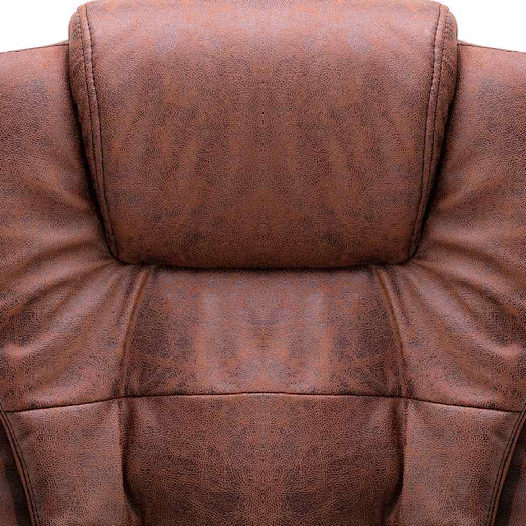 vidaXL Πολυθρόνα Γραφείου Μασάζ Ανοιχτό Καφέ από Συνθετικό Καστόρι