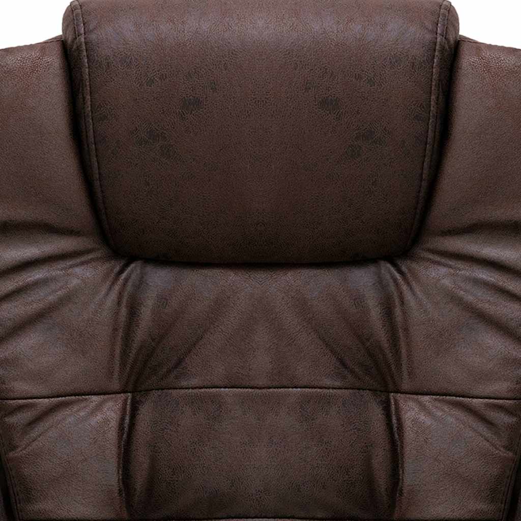 vidaXL Καρέκλα γραφείου μασάζ Σκούρο καφέ δέρμα σουέτ