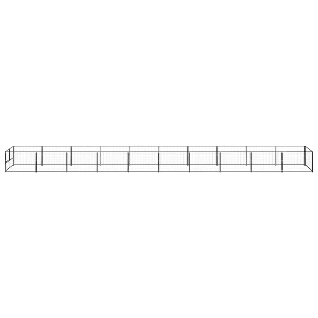 vidaXL Σπιτάκι Σκύλου Μαύρο 10 μ² Ατσάλινο