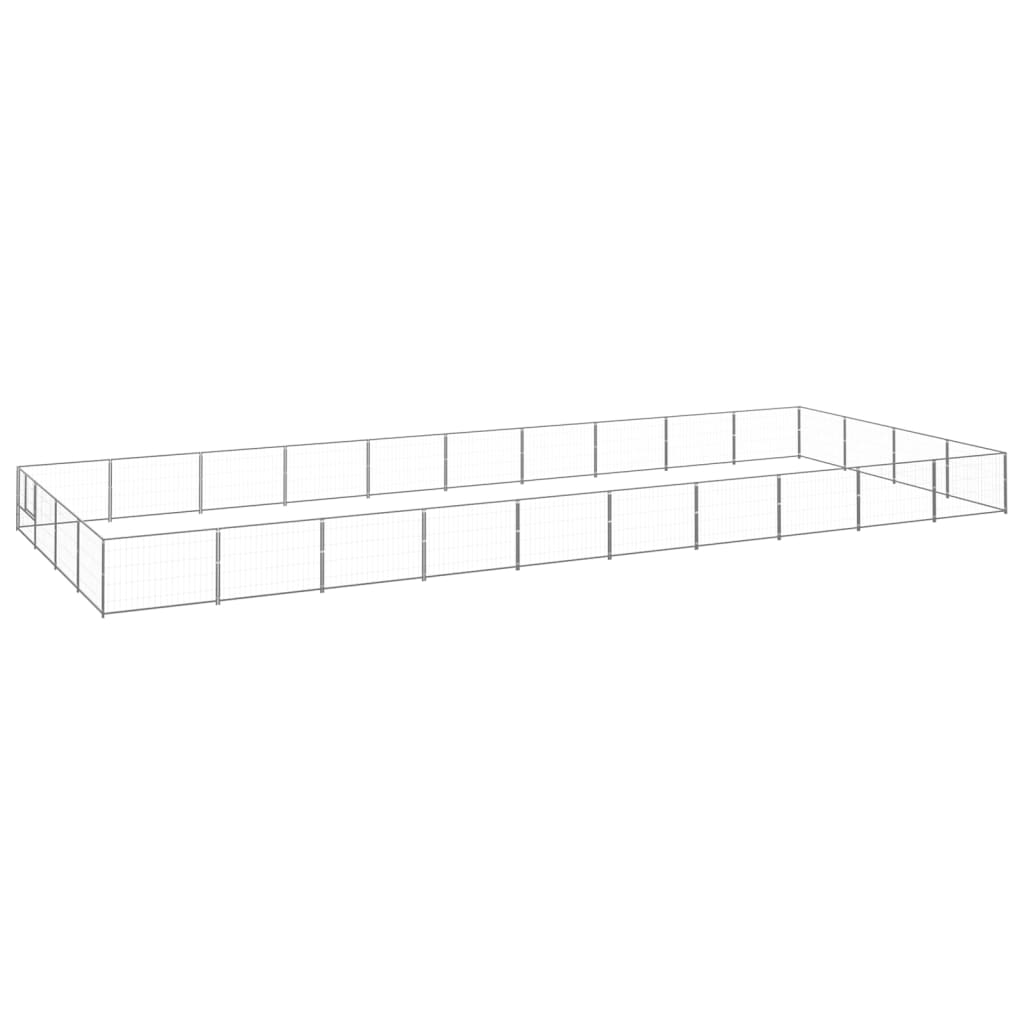 vidaXL Σπιτάκι Σκύλου Ασημί 40 μ² Ατσάλινο