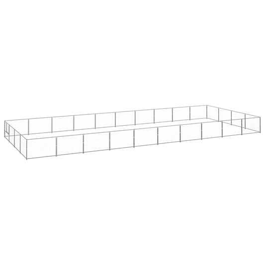 vidaXL Σπιτάκι Σκύλου Ασημί 40 μ² Ατσάλινο