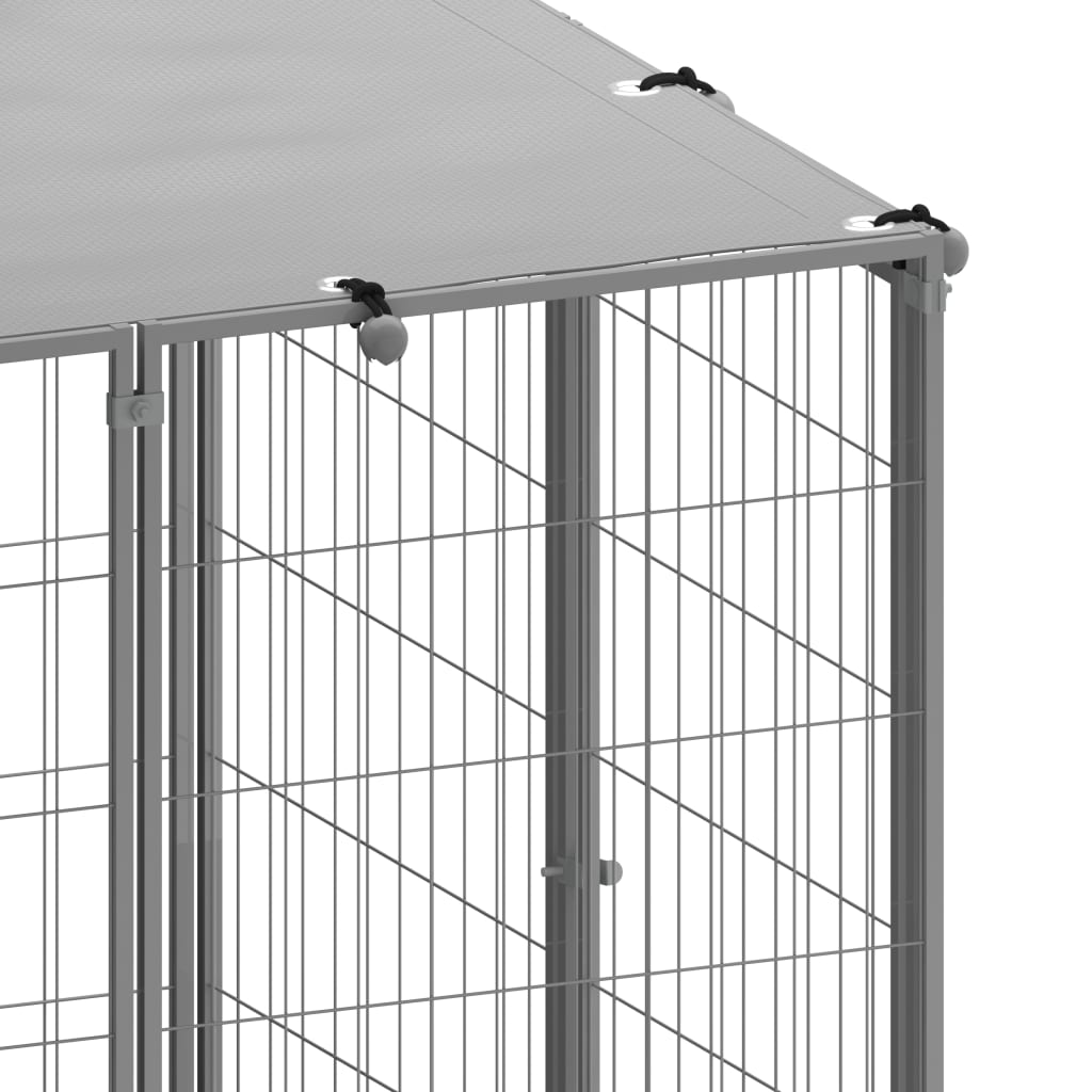 vidaXL Σπιτάκι Σκύλου Ασημί 4,84 μ² Ατσάλινο