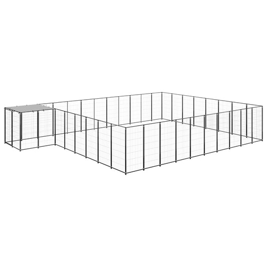 vidaXL Σπιτάκι Σκύλου Μαύρο 25,41 μ² Ατσάλινο