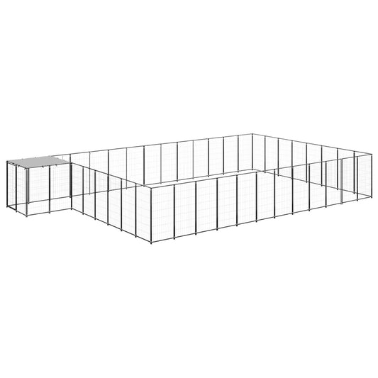 vidaXL Σπιτάκι Σκύλου Μαύρο 30,25 μ² Ατσάλινο