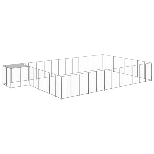 vidaXL Σπιτάκι Σκύλου Ασημί 30,25 μ² Ατσάλινο