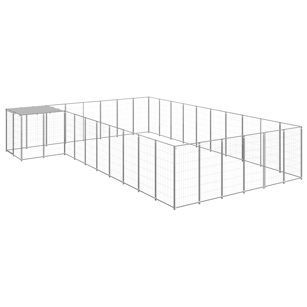 vidaXL Σπιτάκι Σκύλου Ασημί 19,36 μ² Ατσάλινο