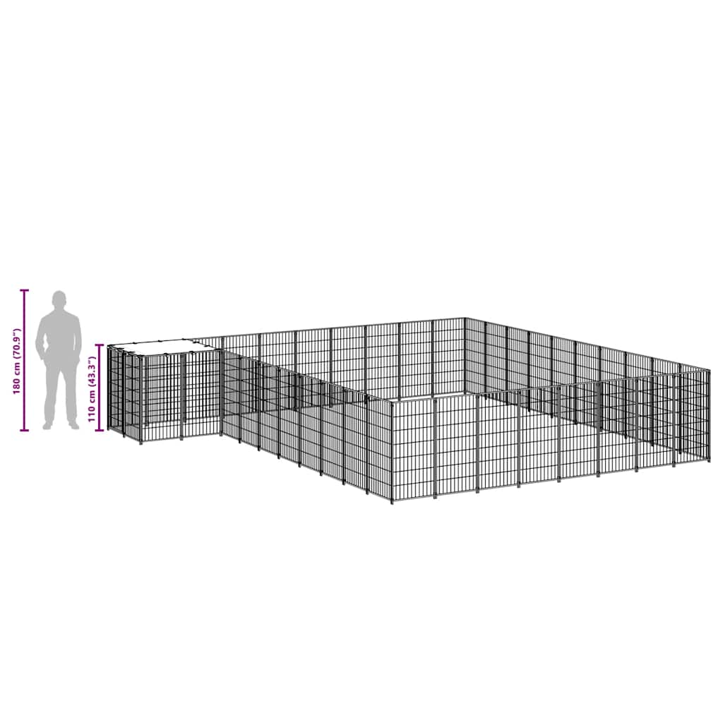 vidaXL Σπιτάκι Σκύλου Ασημί 25,41 μ² Ατσάλινο