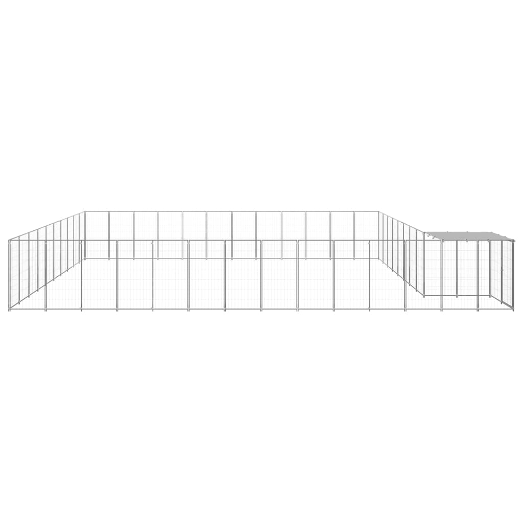 vidaXL Σπιτάκι Σκύλου Ασημί 37,51 μ² Ατσάλινο