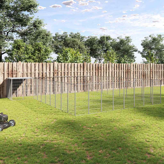 vidaXL Σπιτάκι Σκύλου Ασημί 37,51 μ² Ατσάλινο