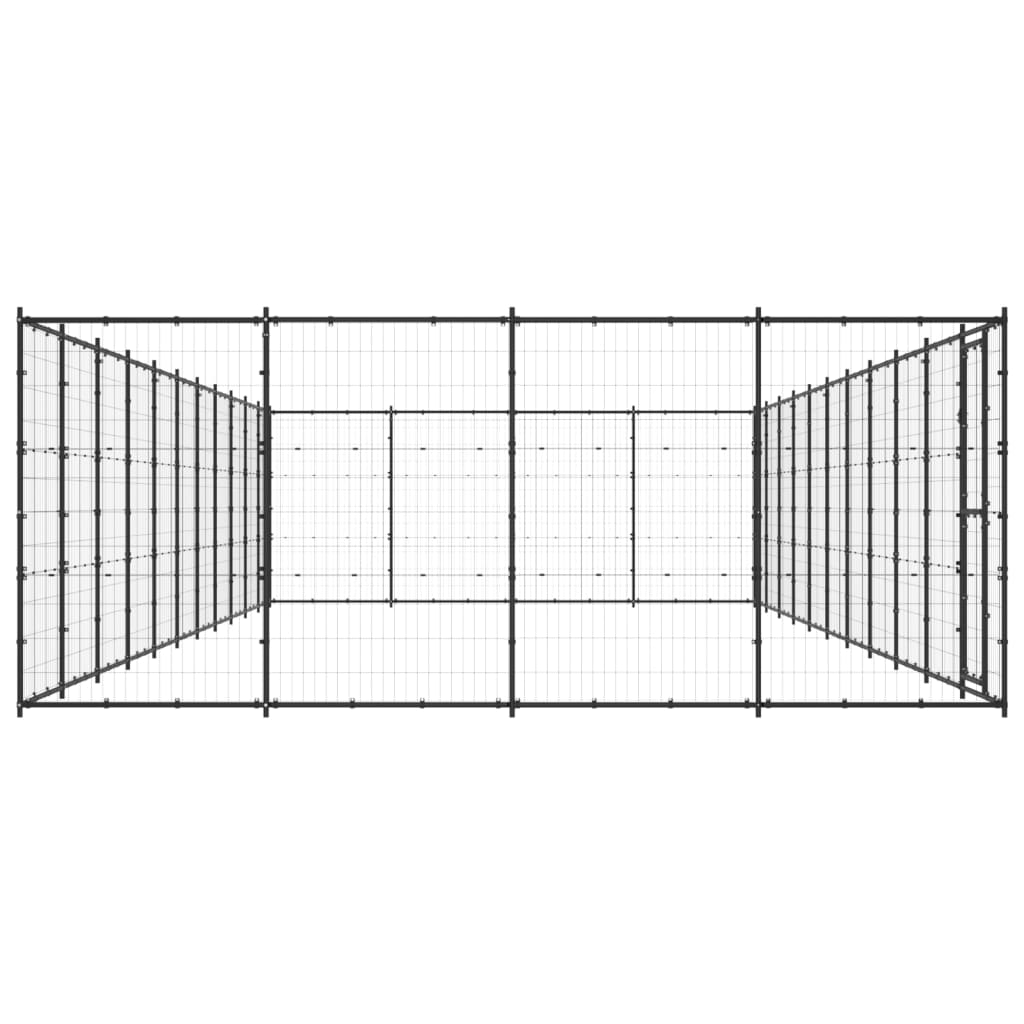 vidaXL Κλουβί Σκύλου Εξωτερικού Χώρου 53,24 μ² από Ατσάλι