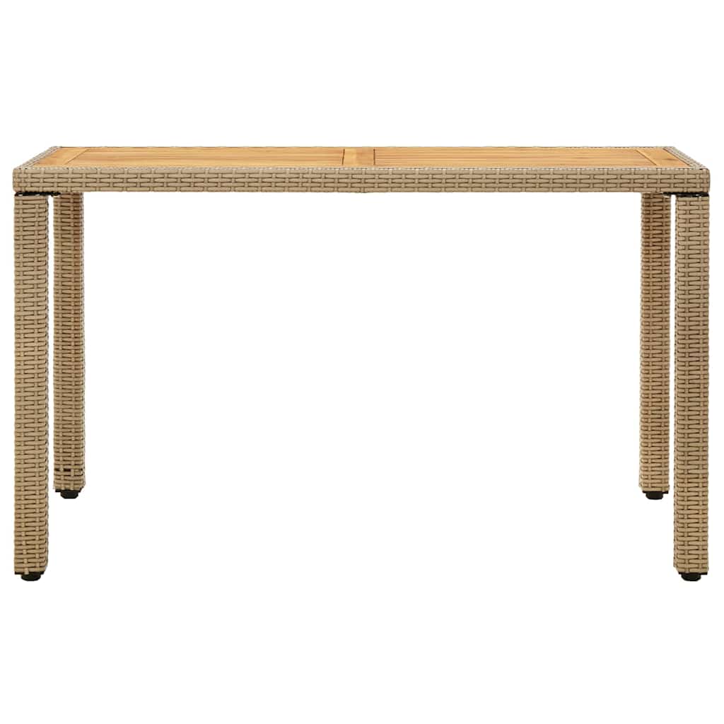 vidaXL Τραπέζι Κήπου Μπεζ 123x60x74 εκ. Συνθετικό Ρατάν/Μασίφ Ακακία