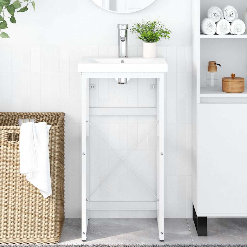 vidaXL Έπιπλο Μπάνιου Λευκό 40 x 38 x 83 εκ. Σιδερένιο