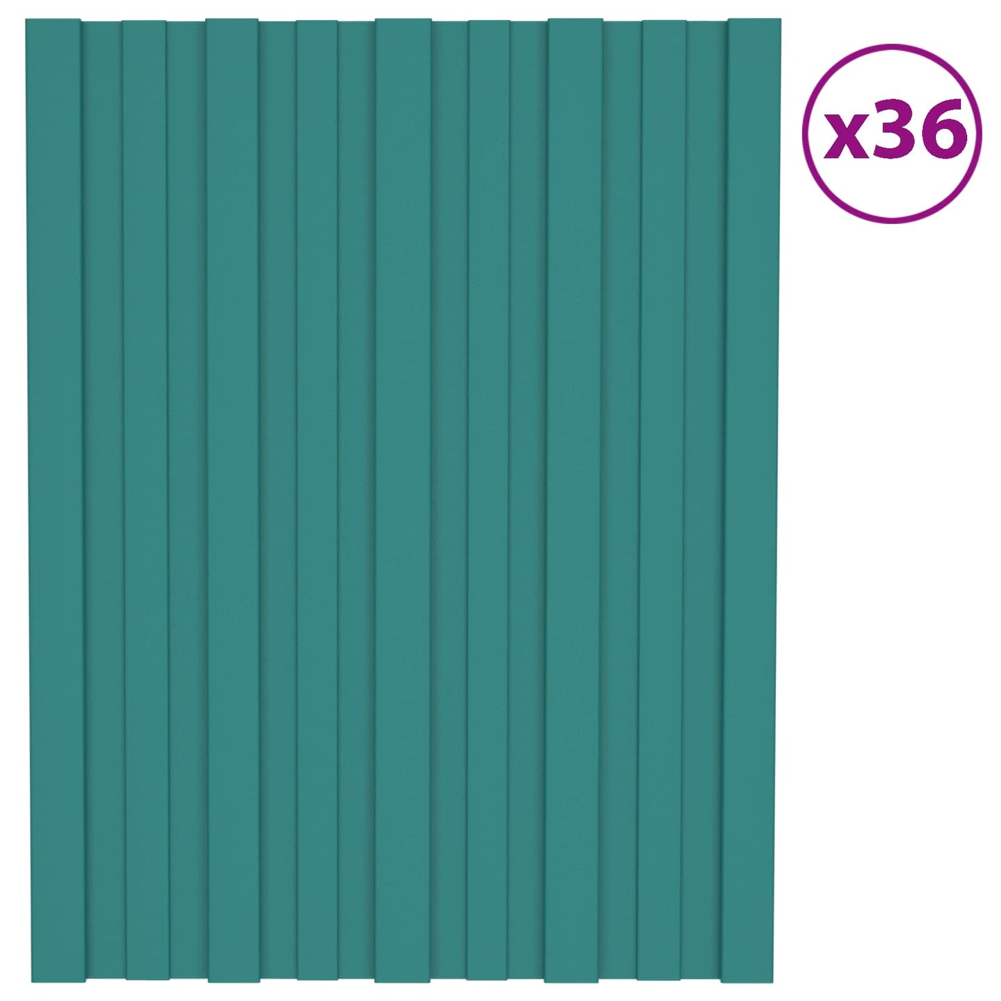 vidaXL Πάνελ οροφής 36 pcs Πράσινο 60 x 45 cm Γαλβανισμένος χάλυβας