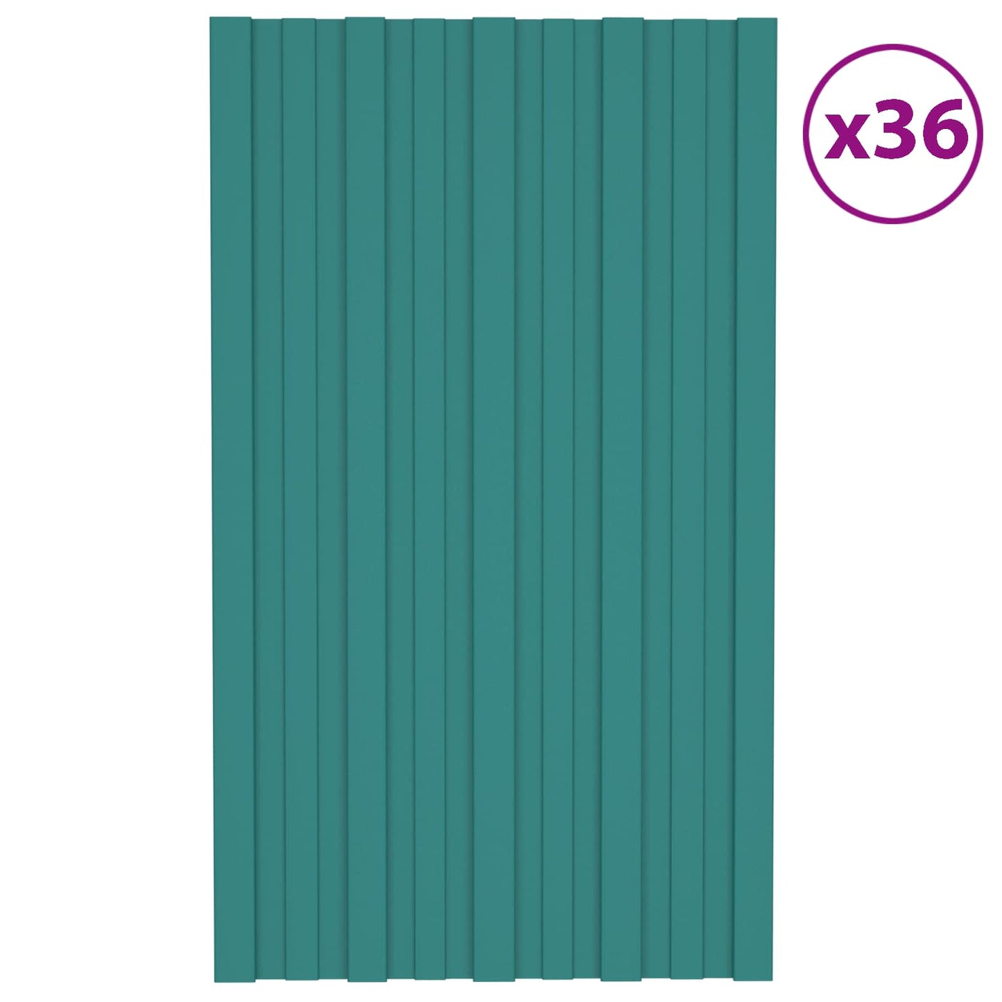 vidaXL Πάνελ οροφής 36 pcs Πράσινο 80 x 45 cm Γαλβανισμένος χάλυβας