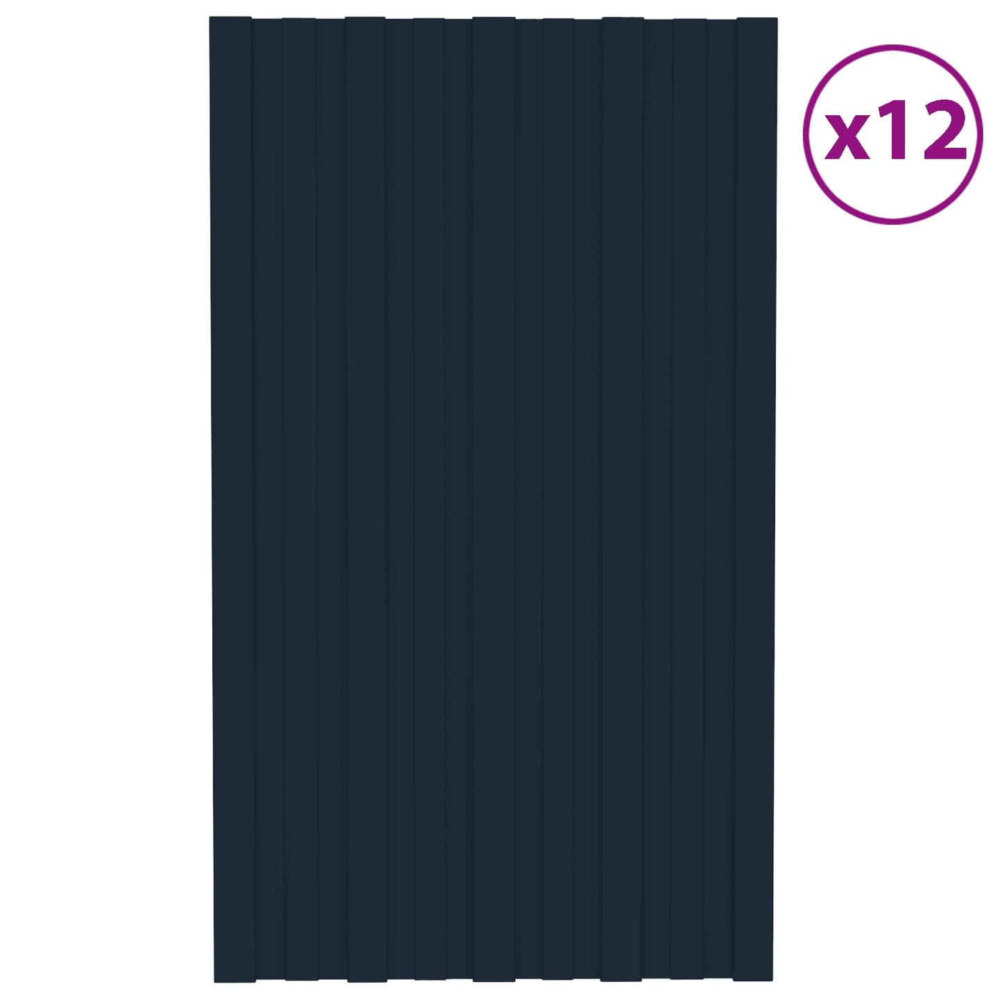 vidaXL Πάνελ οροφής 12 pcs Ανθρακί 80 x 45 cm Γαλβανισμένος χάλυβας