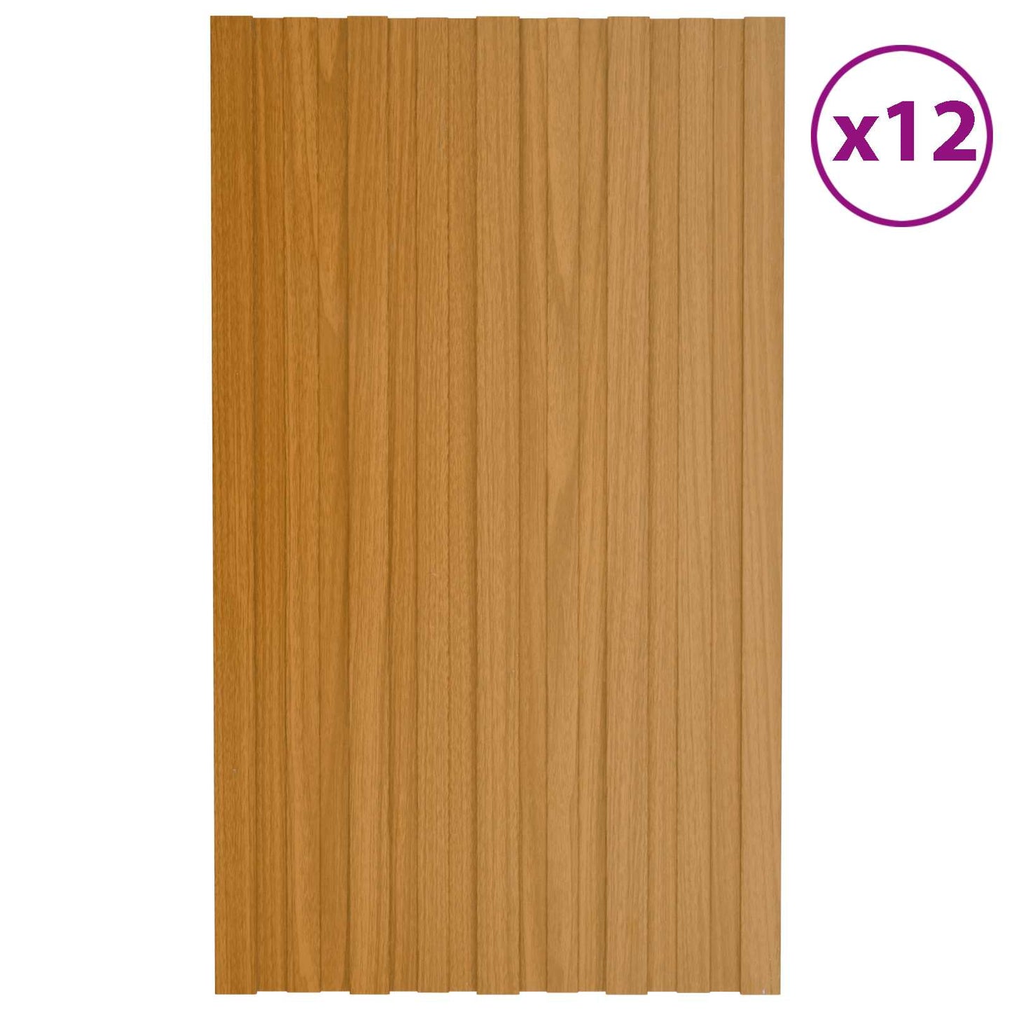 vidaXL Πάνελ οροφής 12 pcs Φυσικό 80 x 45 cm Γαλβανισμένος χάλυβας