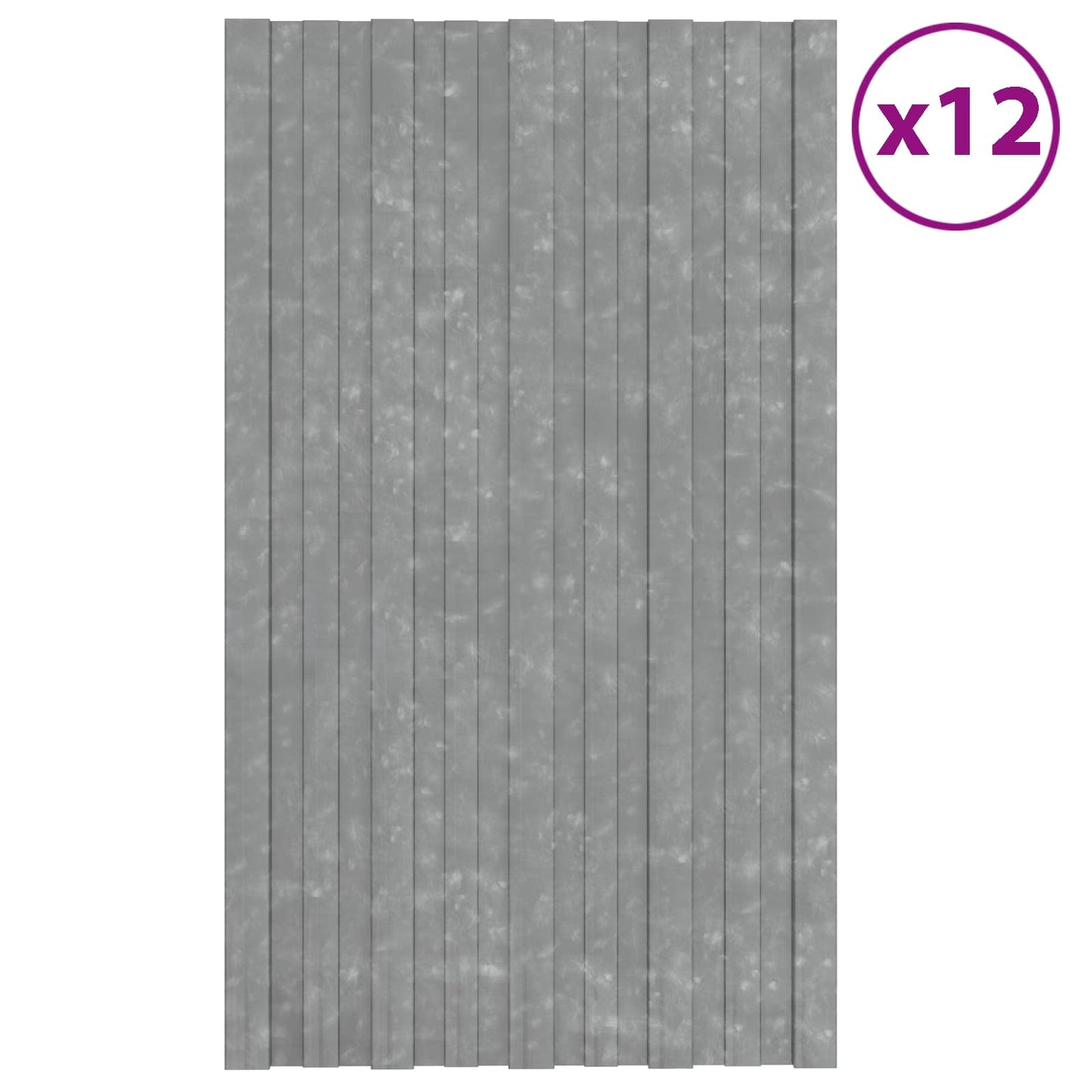 vidaXL Πάνελ οροφής 12 pcs Ασημί 80 x 45 cm Γαλβανισμένος χάλυβας