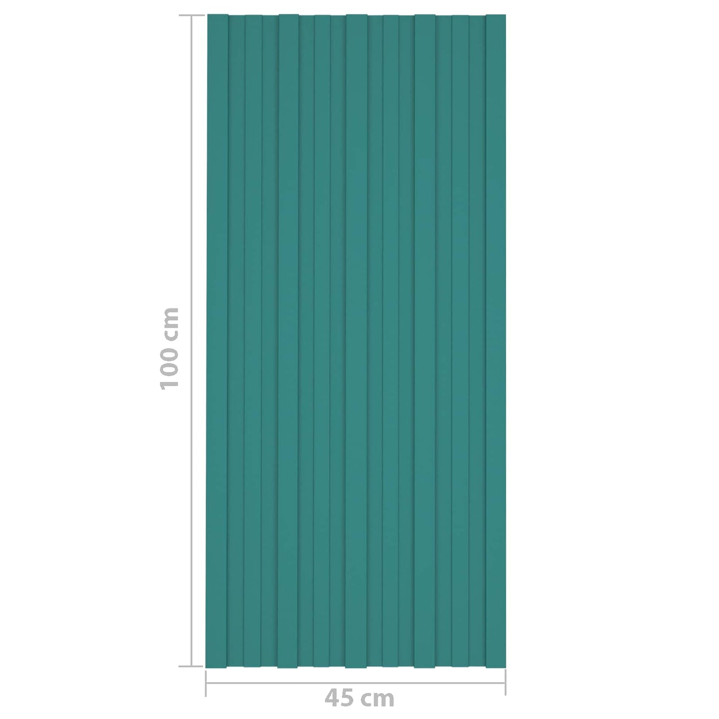 vidaXL Πάνελ οροφής 12 pcs Πράσινο 100 x 45 cm Γαλβανισμένος χάλυβας