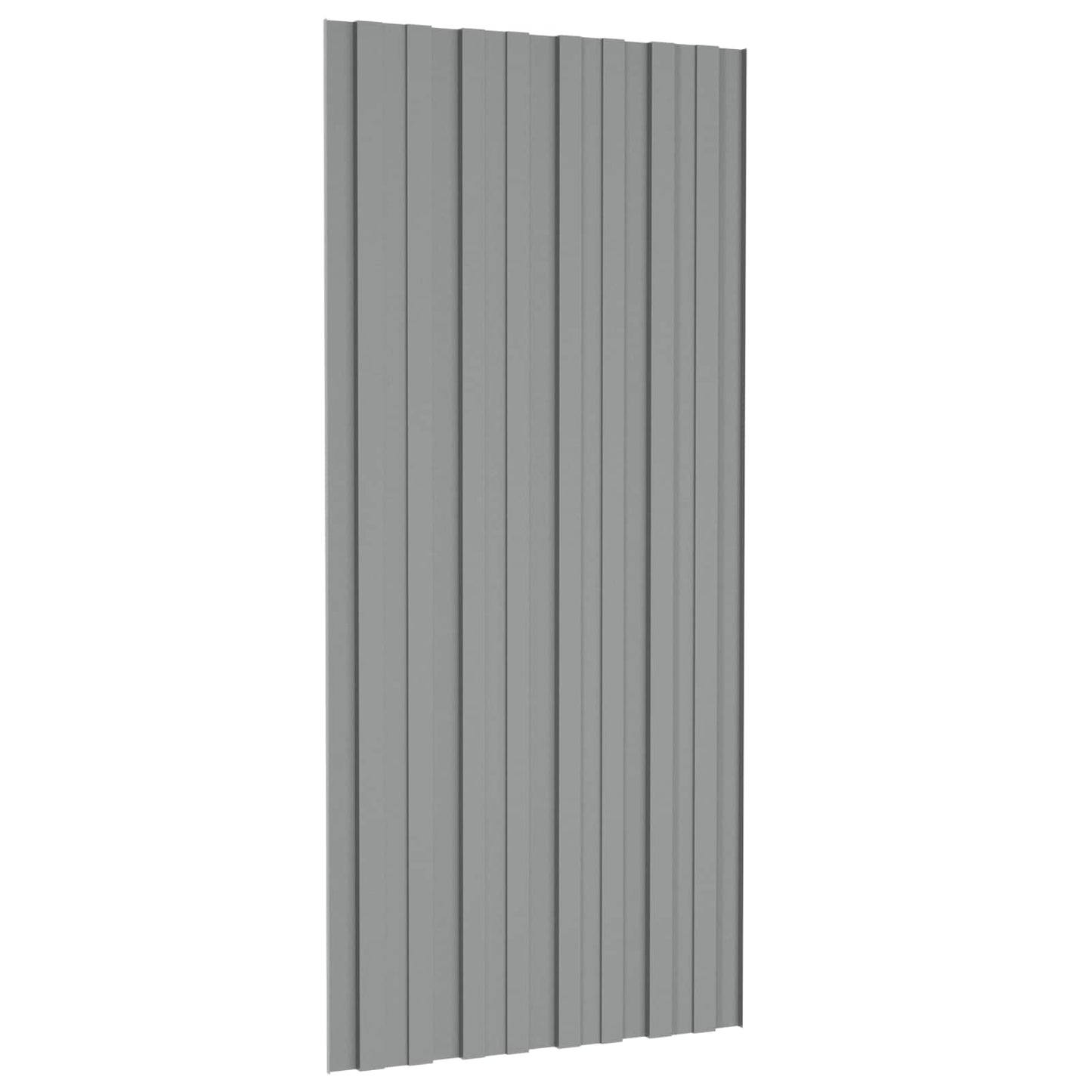 vidaXL Πάνελ οροφής 12 pcs Γκρι 100 x 45 cm Γαλβανισμένος χάλυβας