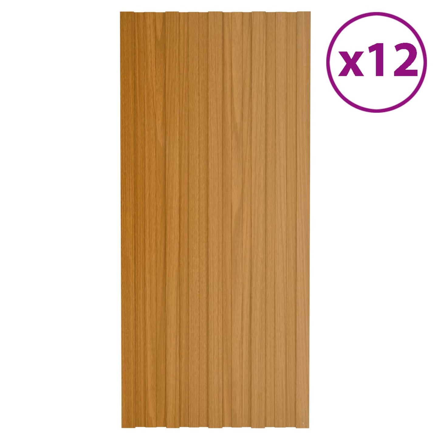 vidaXL Πάνελ οροφής 12 pcs Φυσικό 100 x 45 cm Γαλβανισμένος χάλυβας