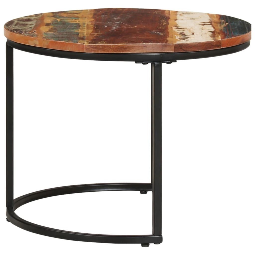 vidaXL Τραπεζάκια Ζιγκόν 3 τεμ. από Μασίφ Ανακυκλωμένο Ξύλο