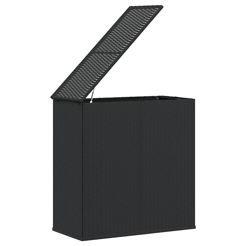 vidaXL Κουτί Μαξιλαριού Κήπου Μαύρο 100x49x103,5 εκ. Ρατάν Πολυαιθ.