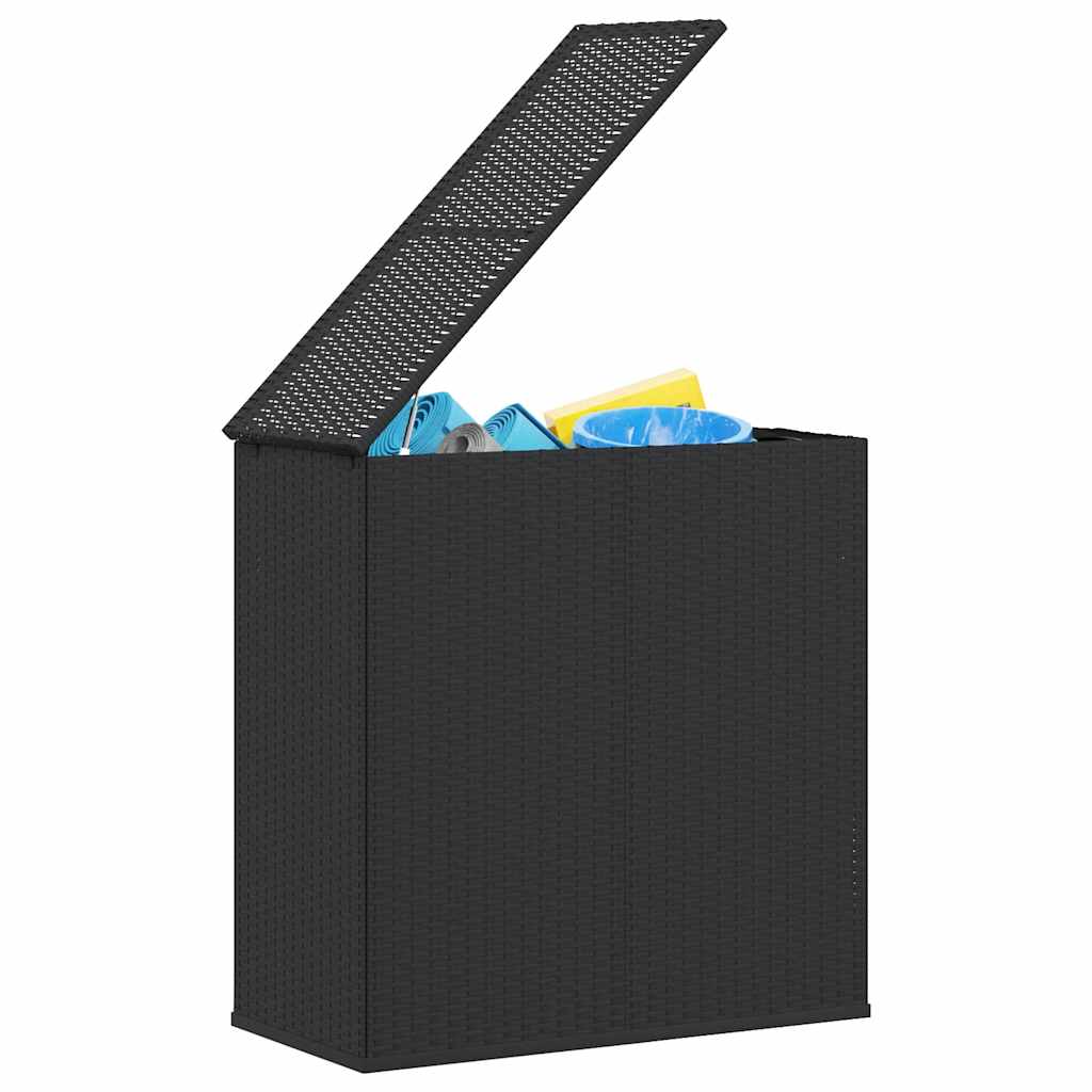 vidaXL Κουτί Μαξιλαριού Κήπου Μαύρο 100x49x103,5 εκ. Ρατάν Πολυαιθ.