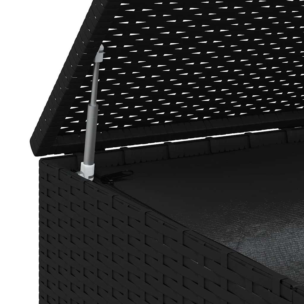 vidaXL Κουτί Μαξιλαριού Κήπου Μαύρο 100x49x103,5 εκ. Ρατάν Πολυαιθ.