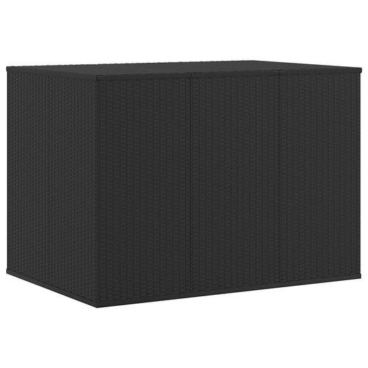 vidaXL Κουτί Μαξιλαριού Κήπου Μαύρο 145x100x103 εκ. Ρατάν Πολυαιθ.