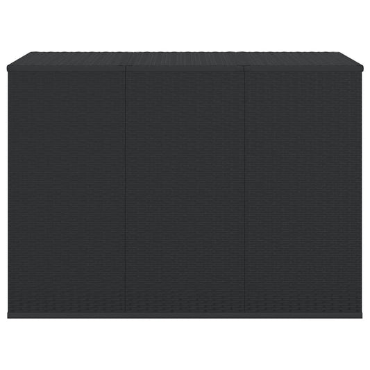 vidaXL Κουτί Μαξιλαριού Κήπου Μαύρο 145x100x103 εκ. Ρατάν Πολυαιθ.