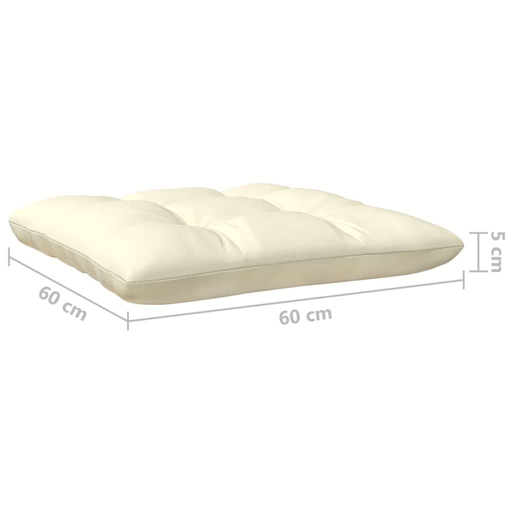 vidaXL Καναπές Κήπου Γωνιακός από Μασίφ Ξύλο Πεύκου με Κρεμ Μαξιλάρια