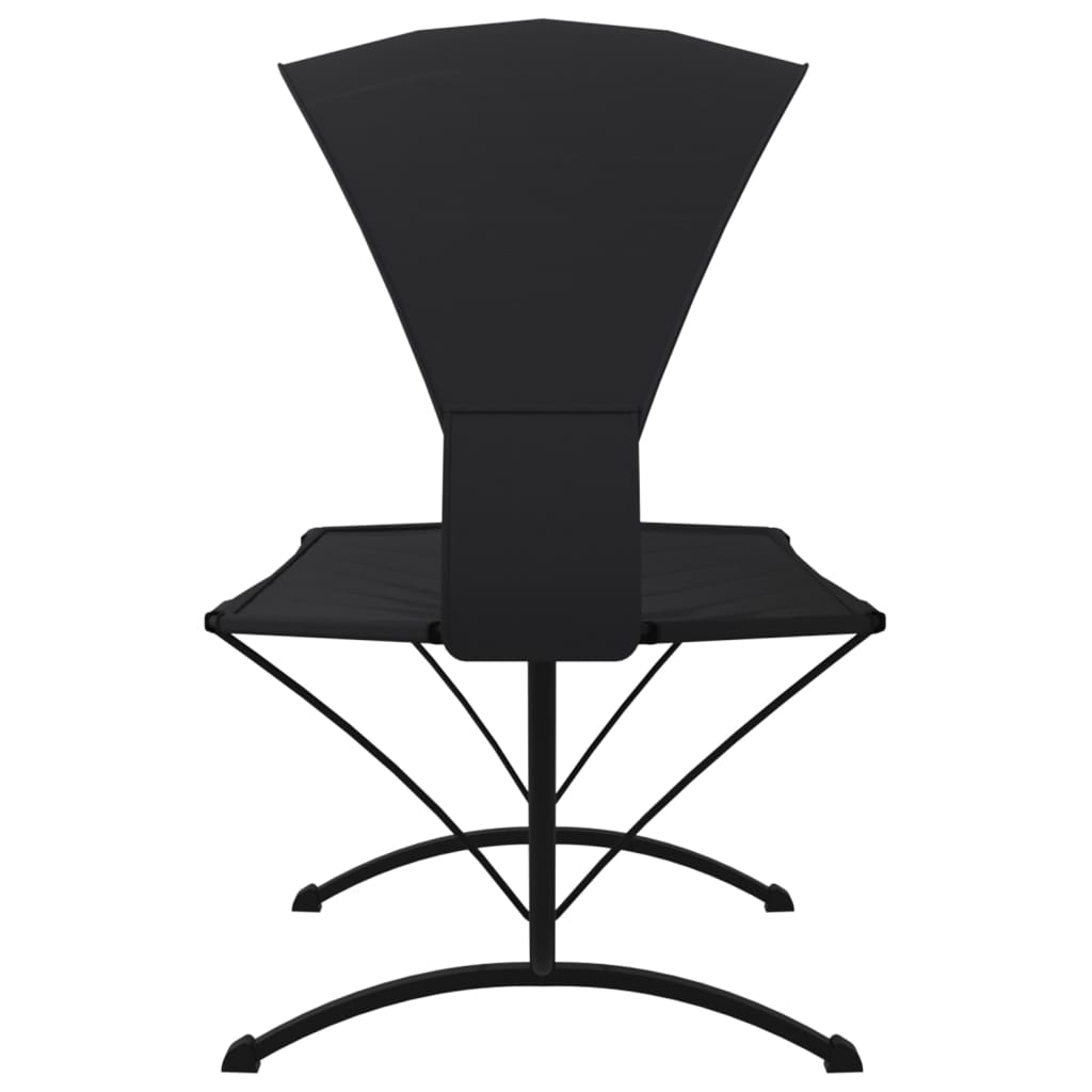 vidaXL Ξαπλώστρα Εξ.Χωρ. με Σκέπαστρο Μαύρη από Ατσάλι + Ύφασμα Oxford