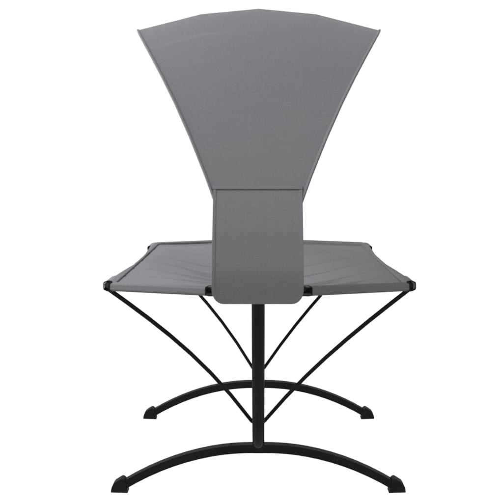 vidaXL Ξαπλώστρα Εξ.Χωρ. με Σκέπαστρο Γκρι από Ατσάλι + Ύφασμα Oxford