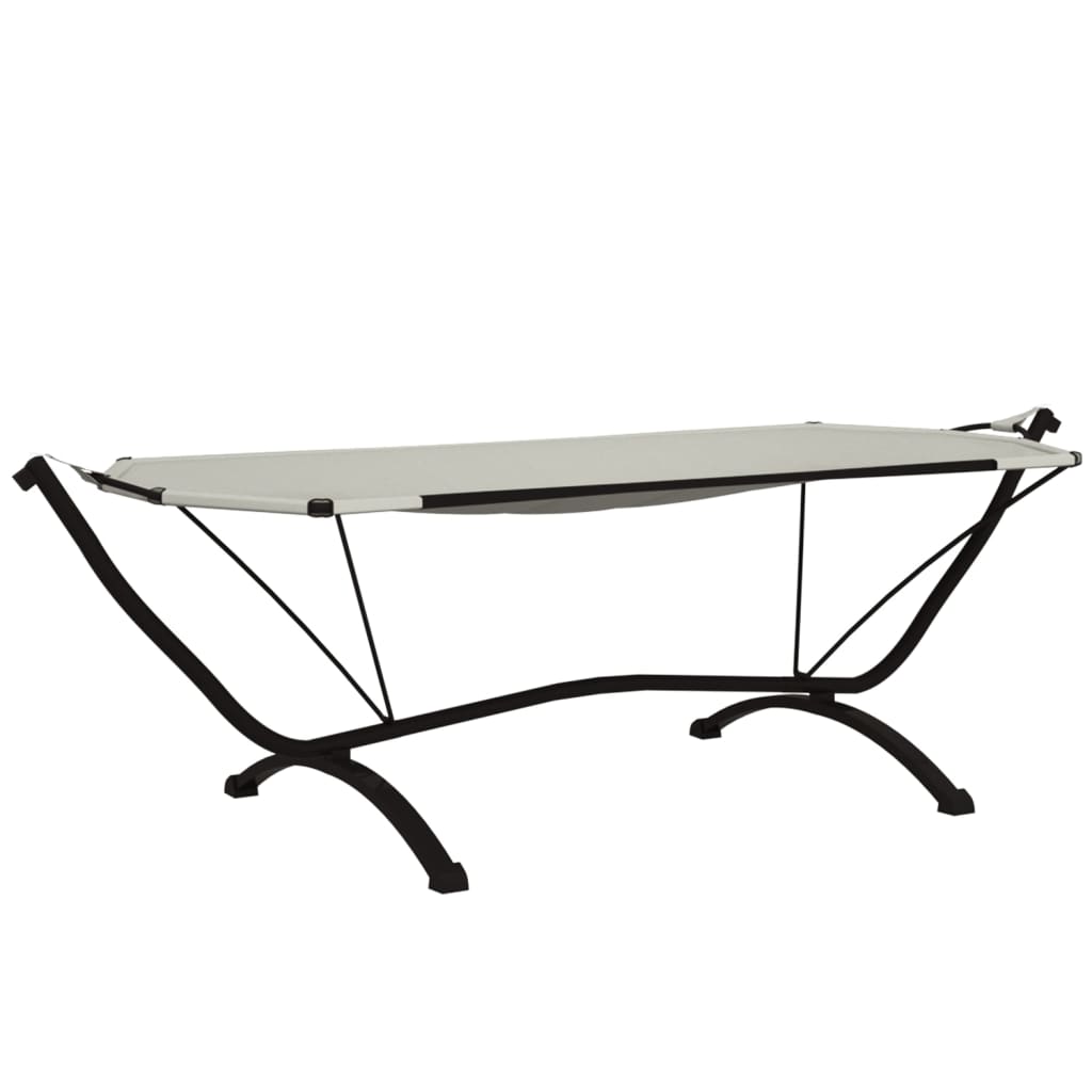 vidaXL Ξαπλώστρα Εξ.Χωρ. με Σκέπαστρο Κρεμ από Ατσάλι + Ύφασμα Oxford