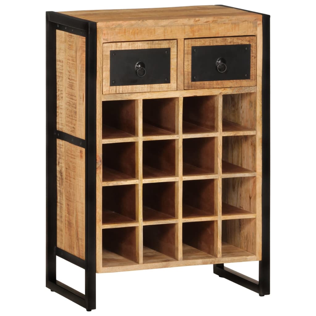 vidaXL Ραφιέρα Κρασιών για 16 Μπουκάλια από Μασίφ Ξύλο Μάνγκο