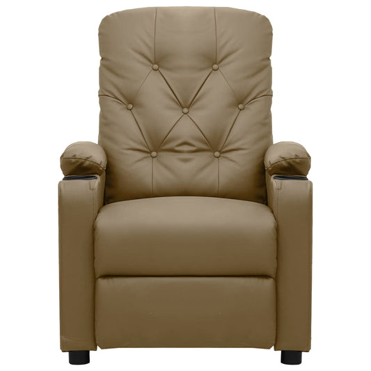 vidaXL Πολυθρόνα Ανακλινόμενη Καπουτσίνο από Συνθετικό Δέρμα