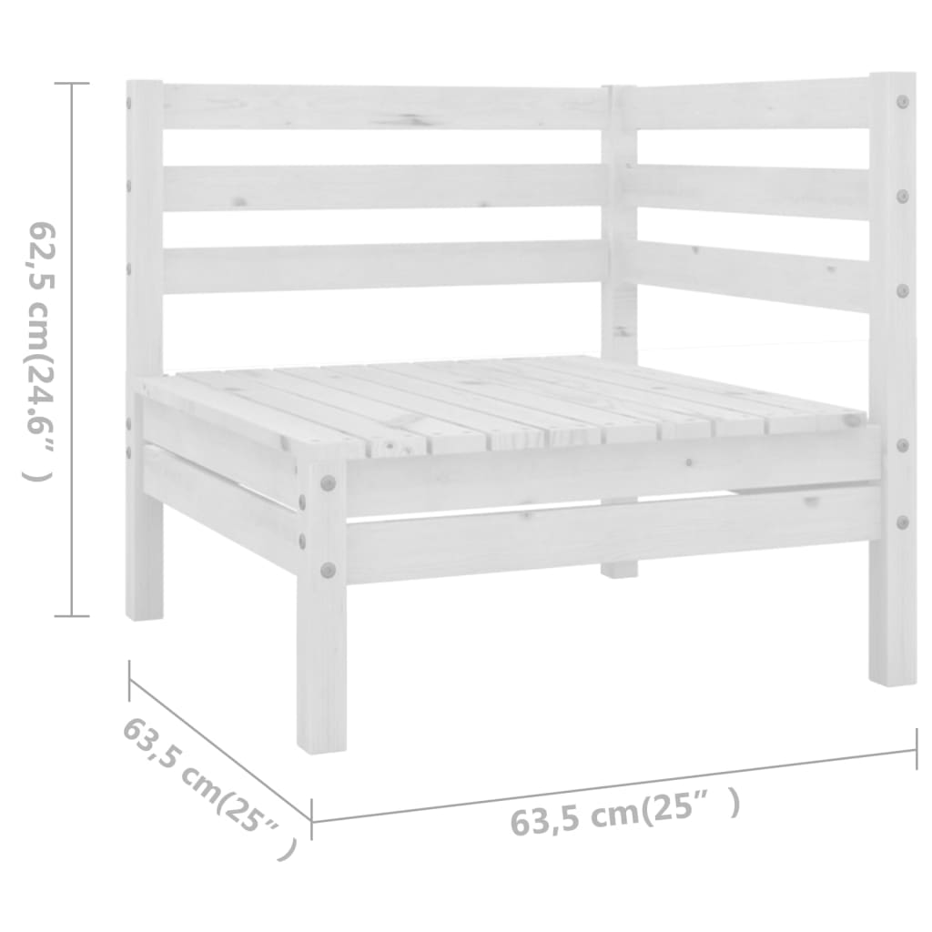 vidaXL Σαλόνι Κήπου Σετ 8 Τεμαχίων Λευκό από Μασίφ Ξύλο Πεύκου