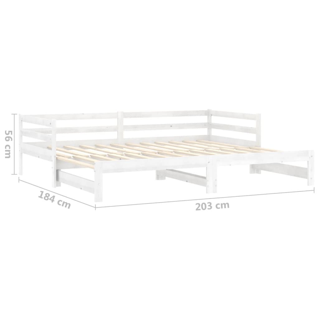 vidaXL Καναπές Κρεβάτι Συρόμενος Λευκός 2x(90x200) εκ. Ξύλο Πεύκου