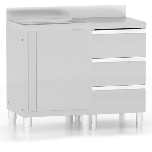 vidaXL Επαγγελματικά Ντουλάπια Κουζίνας 2 τεμ. από Ανοξείδωτο Ατσάλι