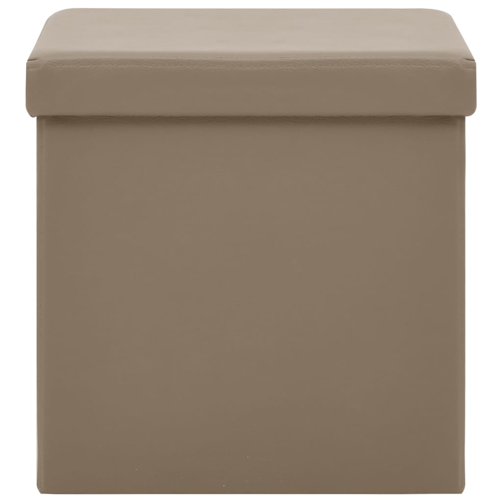 vidaXL Σκαμπό Αποθήκευσης Πτυσσόμενο Καπουτσίνο από PVC