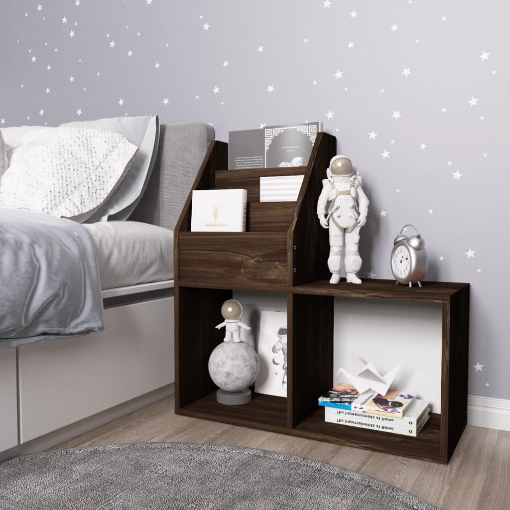 vidaXL Παιδική Ραφιέρα Περιοδ. Καπνιστή Δρυς 71x30x78,5εκ Επεξ. Ξύλο